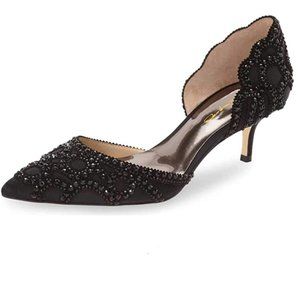 XYD Wedding Rhinestones Low Kitten Heels
